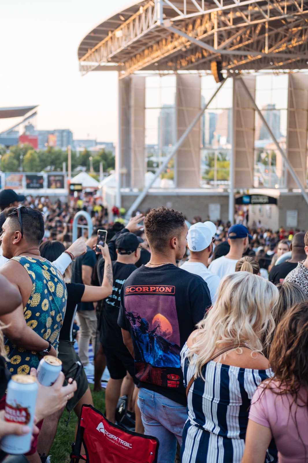 Festival crowd filming with their phones