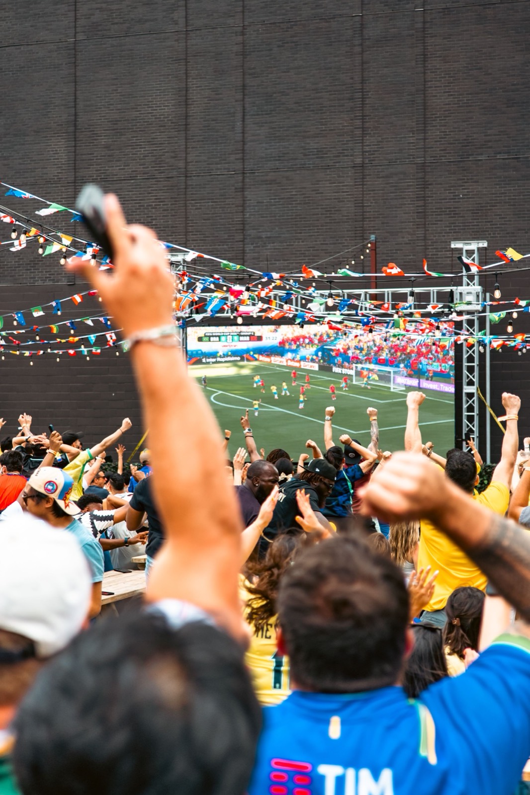 Fans in a stadium